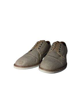 Steve Madden Mens Beige Canvas Lace-Up Oxford Shoes Size 9